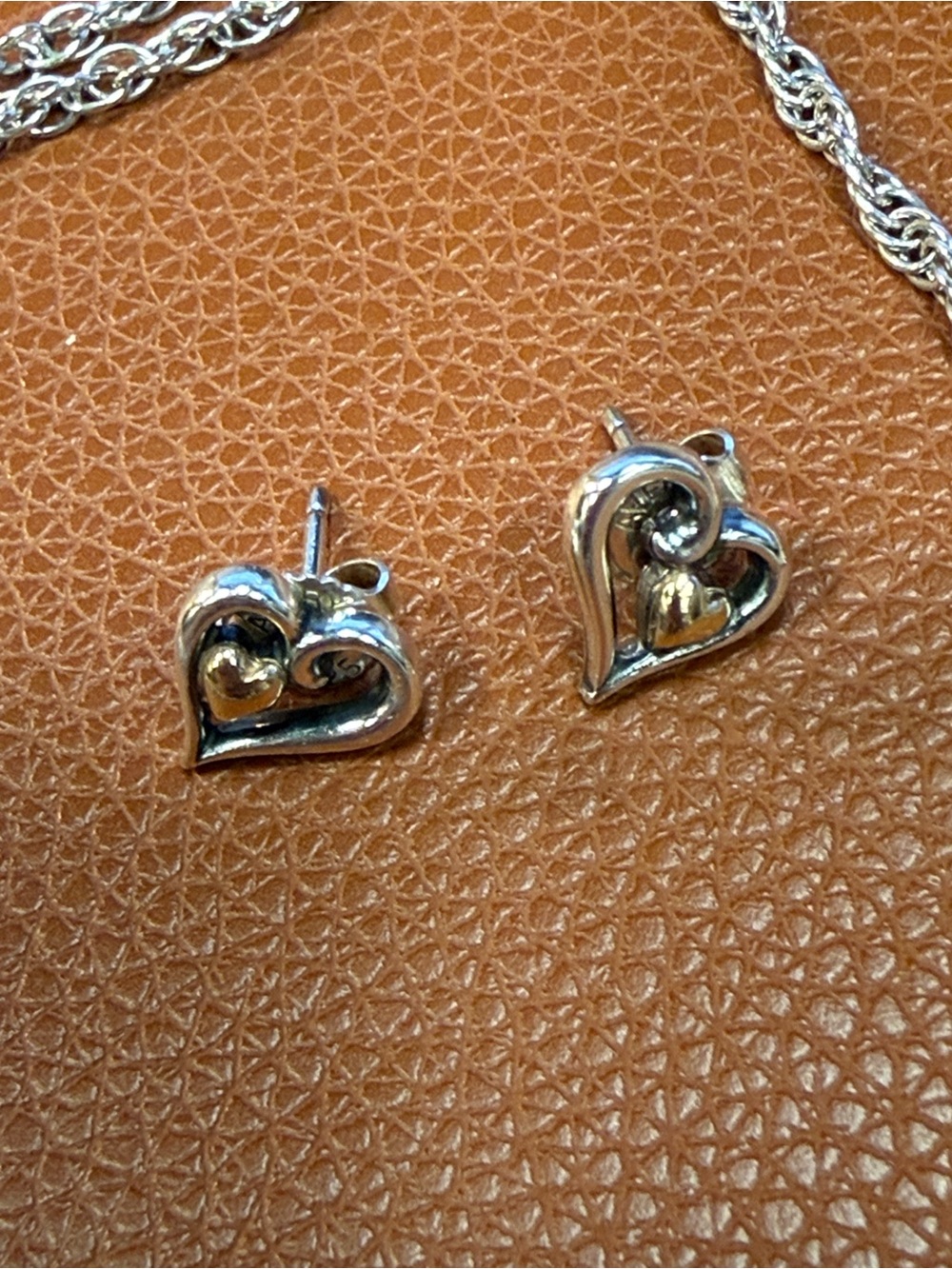 James Avery Joy of My Heart Silver and 14k Gold Necklace and Earring Set - Picture 6 of 9